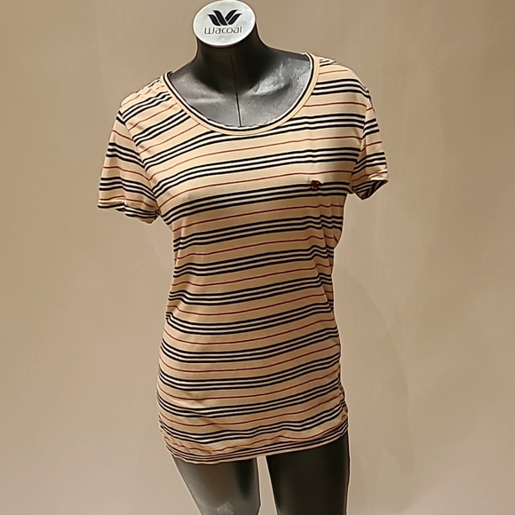 Burberry Tops - BURBERRY LONDON t-shirt in signature fabric and red BURBERRY logo size S